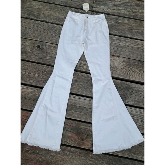 Altard State White Super Flare White Jeans Bell Bottom M 28 x 35 Stretch H267 - Picture 1 of 2
